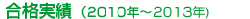 合格実績 (2010年〜2012年)